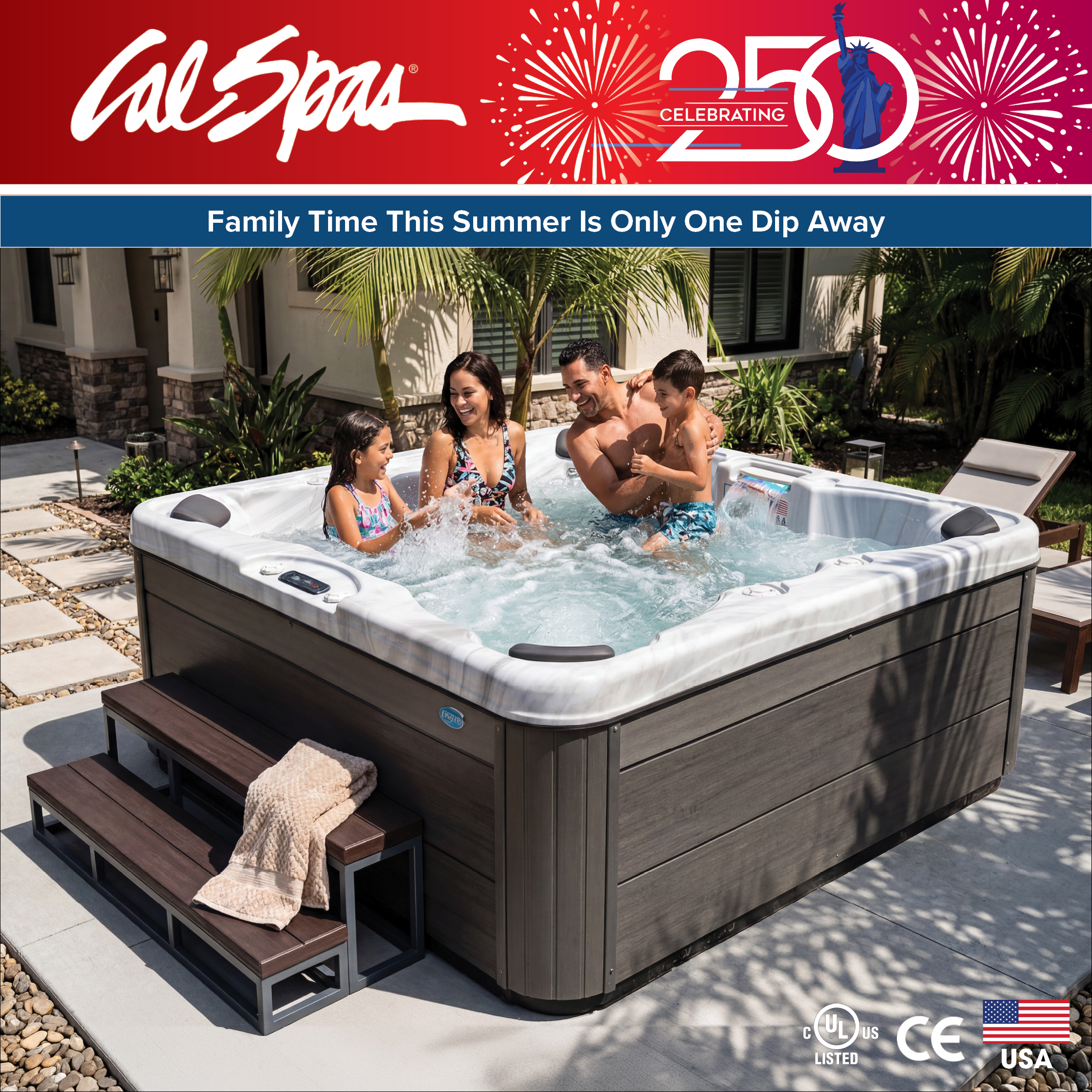 Calspas hot tub being used in a family setting - Carson City